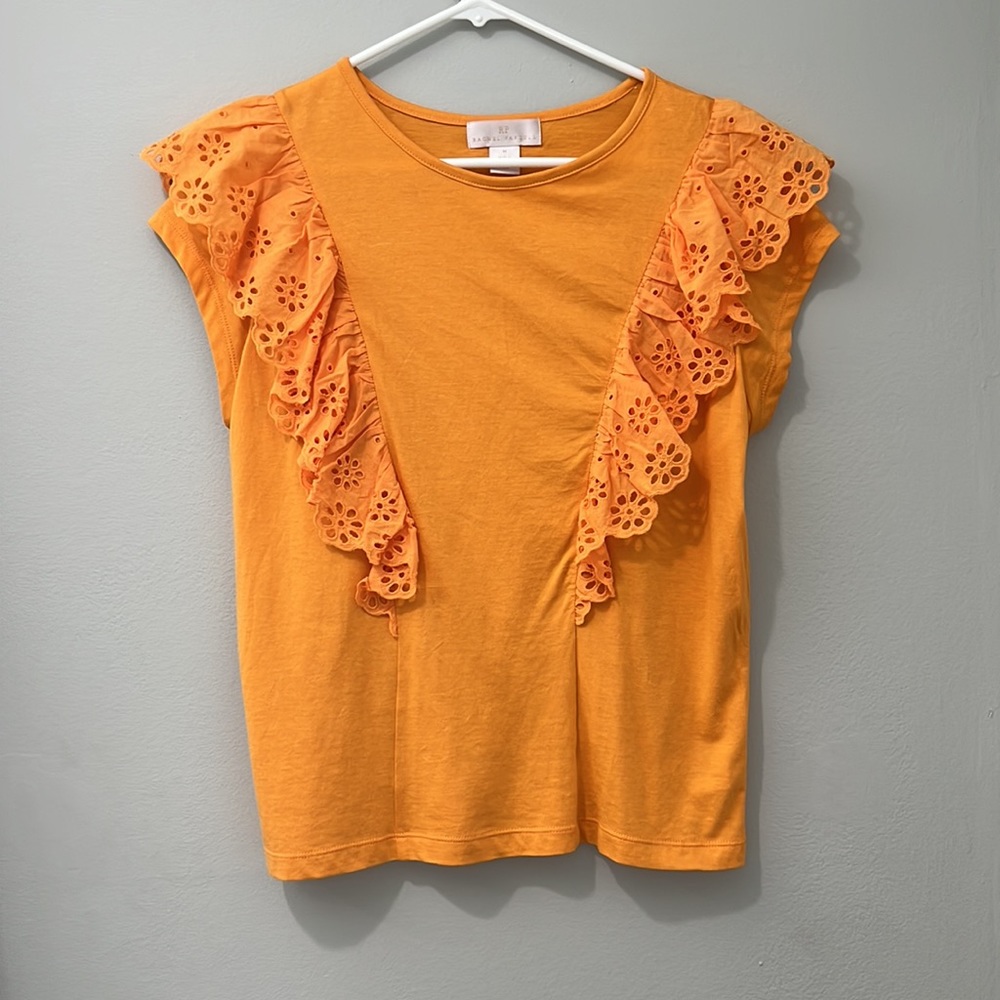 Rachel parcell ruffle sleeve shirt